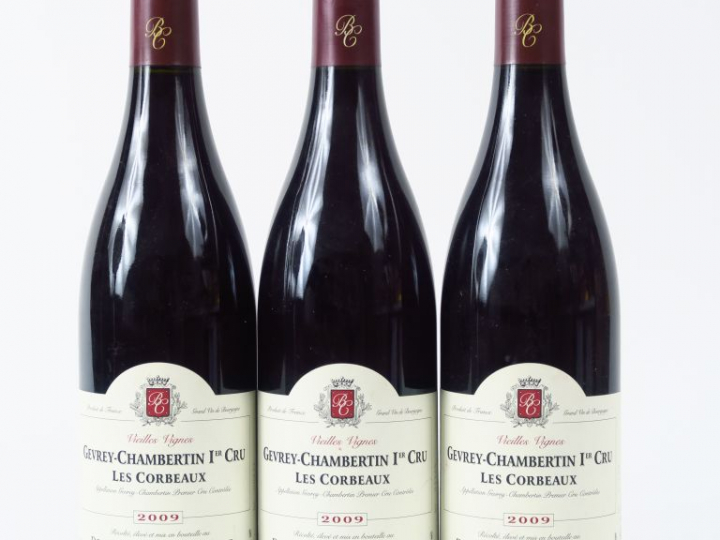 3 BOUTEILLES GEVREY CHAMBERTIN 1er CRU 'LES CORBEAUX' BRUNO CLAVELIER 