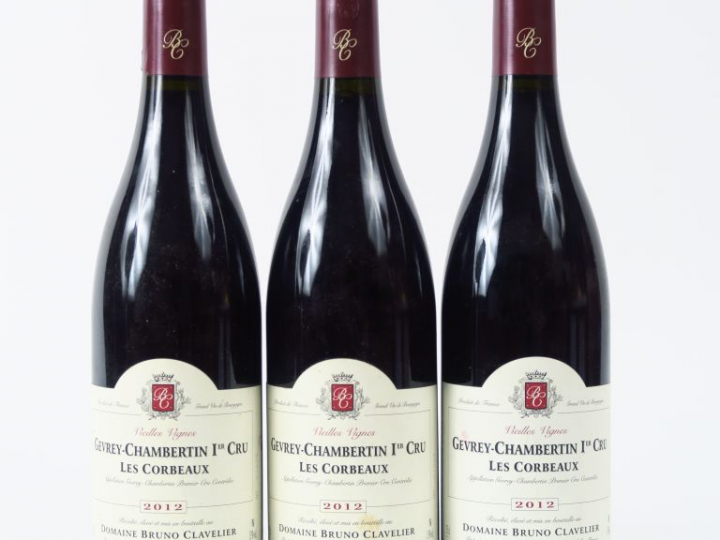 3 BOUTEILLES GEVREY CHAMBERTIN 1er CRU 'LES CORBEAUX' BRUNO CLAVELIER 
