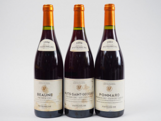 Vente aux enchères 3 BOUTEILLES BOURGOGNE PATRIARCHE : 1 POMMARD 1er CRU 'CLOS DE VERGER'