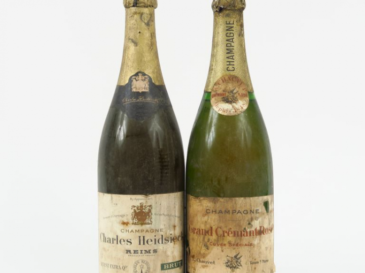 2 BOUTEILLES CHAMPAGNE : 1 GRAND CREMANT ROSE CHAUVET - 1 CHARLES HEID