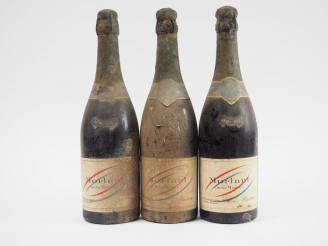Vente aux enchères 3 VIEILLES BOUTEILLES CHAMPAGNE MORLANT DEMI SEC - BS/COIFFES AB