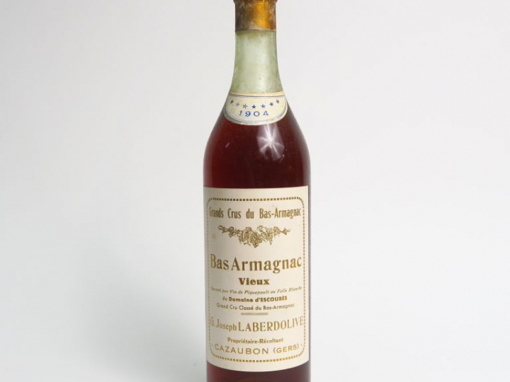 1 BOUTEILLE BAS ARMAGNAC DOMAINE D'ESCOUBES JOSEPH LABERDOLIVE - 1904