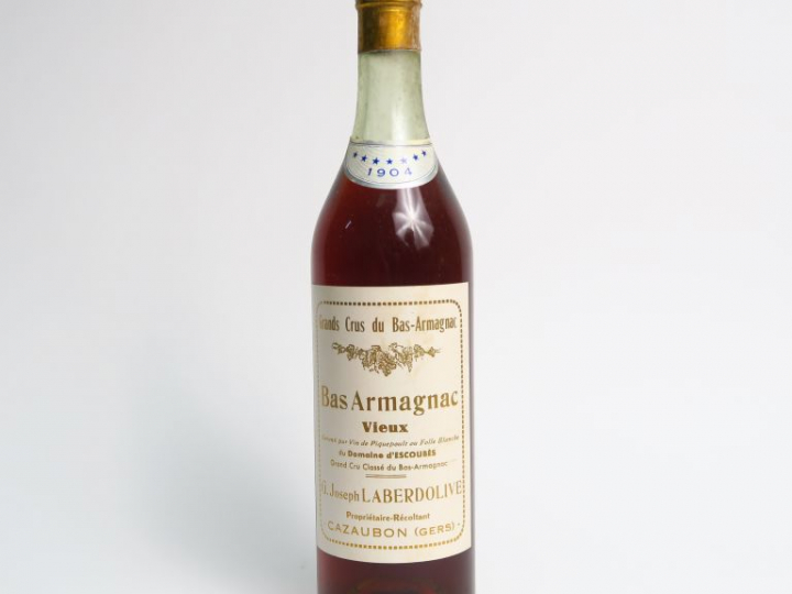 1 BOUTEILLE BAS ARMAGNAC DOMAINE D'ESCOUBES JOSEPH LABERDOLIVE - 1904