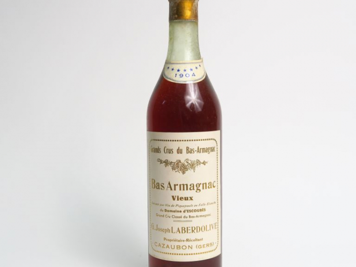 1 BOUTEILLE BAS ARMAGNAC DOMAINE D'ESCOUBES JOSEPH LABERDOLIVE - 1904