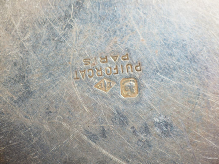 Paire de tastes vin en argent, poinçon Minerve. Monogrammés.  M.O : PU