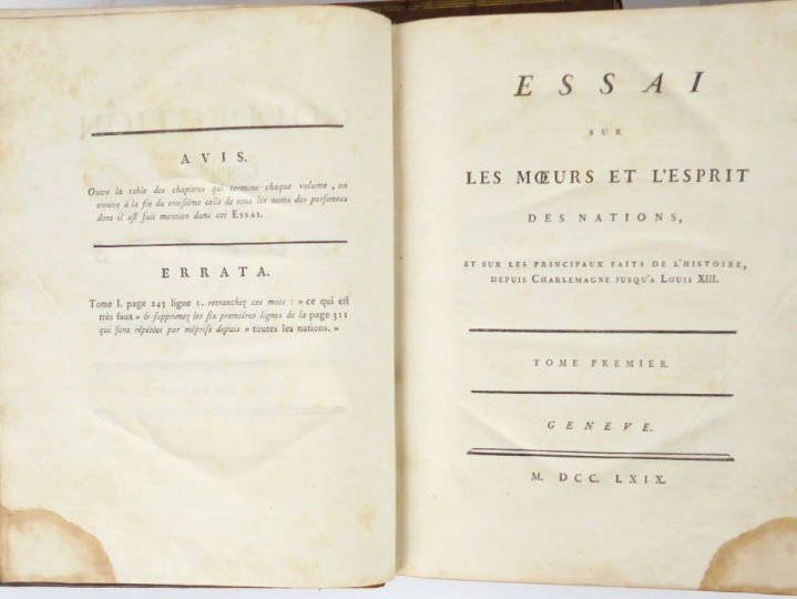 VOLTAIRE. Collection complète des Œuvres. Genève, 1768-1775. 24 vol. i