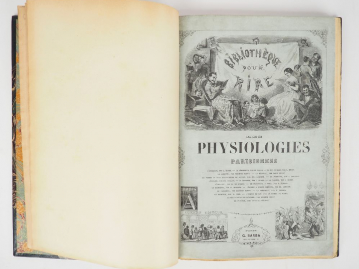 BIBLIOTHEQUE POUR RIRE. Les Physiologies parisiennes. Illustrées par G