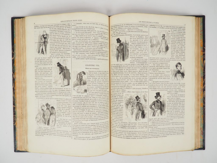 BIBLIOTHEQUE POUR RIRE. Les Physiologies parisiennes. Illustrées par G