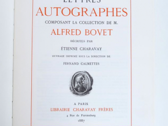 Vente aux enchères CHARAVAY (Etienne). Lettres autographes composant la collection de M. 