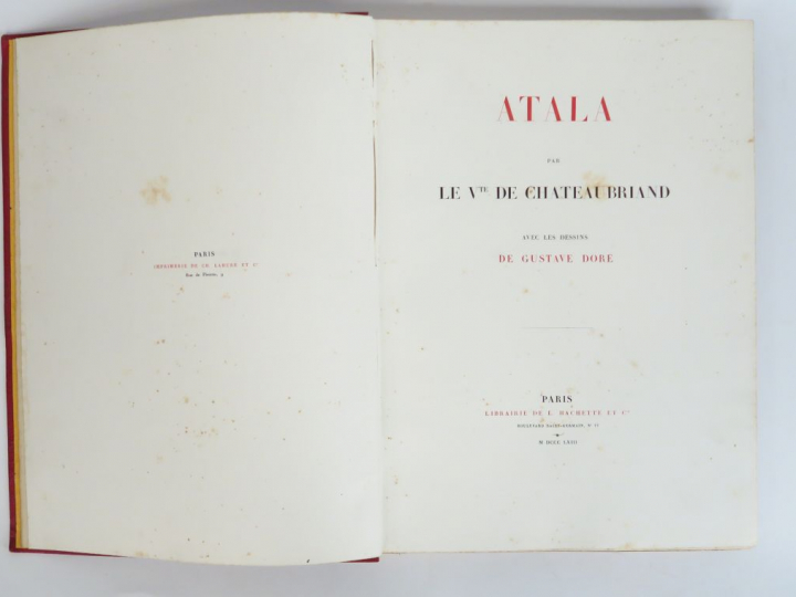 CHATEAUBRIAND. Atala, avec les dessins de Gustave DORE. Paris, Hachett