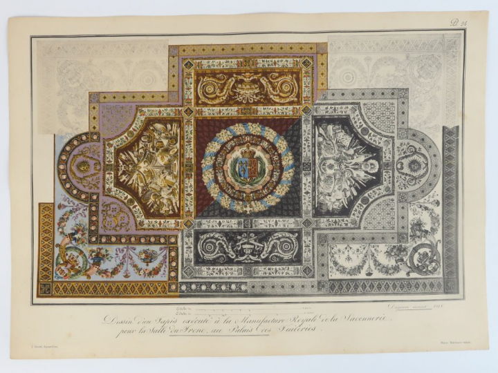 DUMONTHIER (incomplet). Recueil de dessins, de tapis et de tapisseries