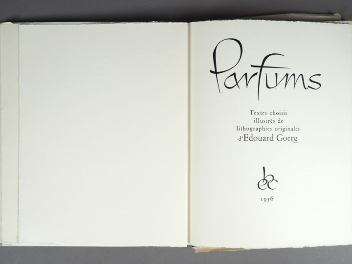 GOERG. (Edouard). Parfums. Textes choisis illustrés de lithographies o