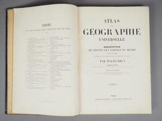Vente aux enchères MALTE-BRUN. Atlas de la géographie universelle sur description de tout