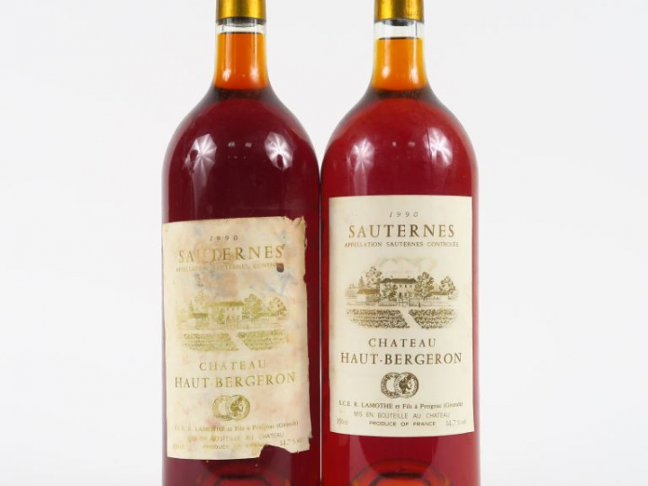 2 MAGNUMS CHÂTEAU HAUT BERGERON SAUTERNES - 1990 - 1 ETA
