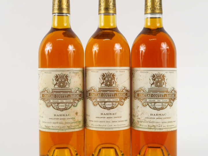 3 BOUTEILLES CHÂTEAU COUTET 1er CC SAUTERNES - 1990 -1 ELT