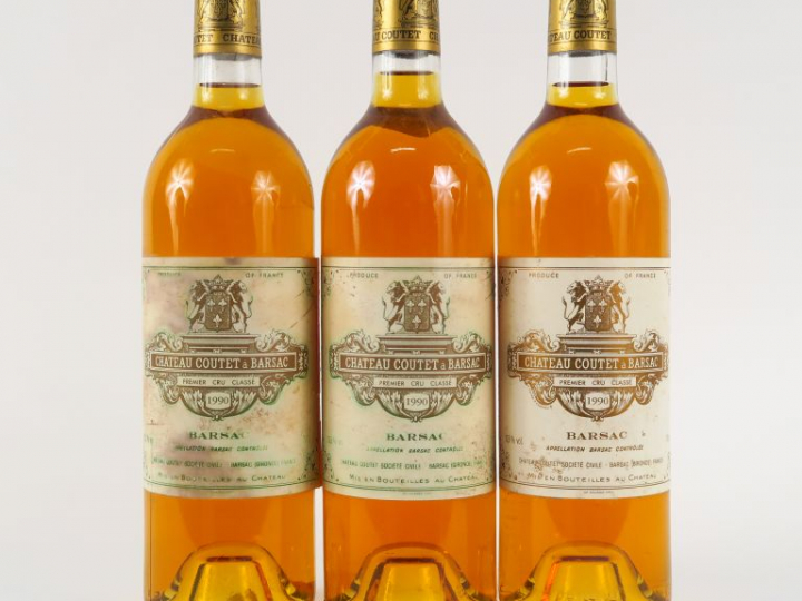 3 BOUTEILLES CHÂTEAU COUTET 1er CC SAUTERNES - 1990 - 2 ELT