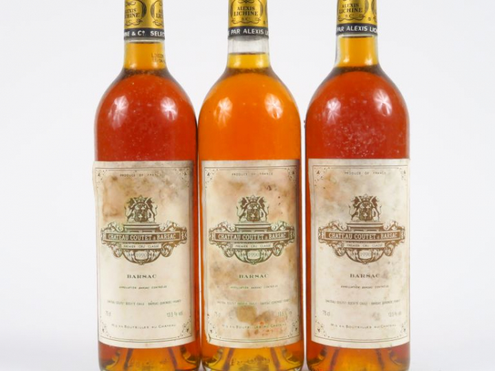 3 BOUTEILLES CHÂTEAU COUTET 1er CC SAUTERNES - 1990