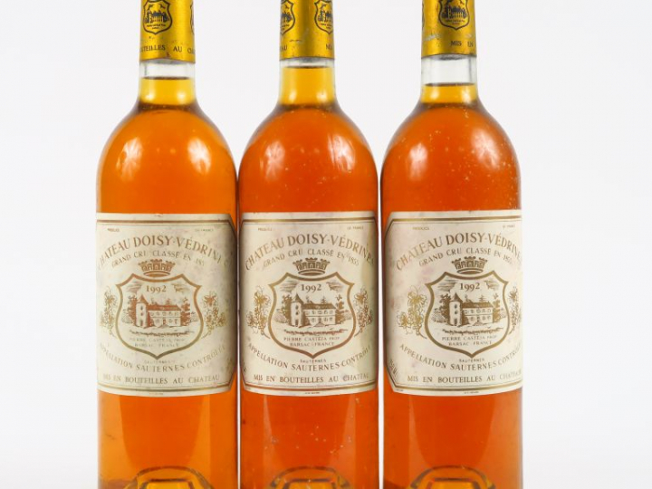 3 BOUTEILLES CHÂTEAU DOISY VEDRINES CC SAUTERNES - 1992