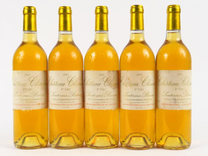5 BOUTEILLES CHÂTEAU CLIMENS 1er CC SAUTERNES - 1995