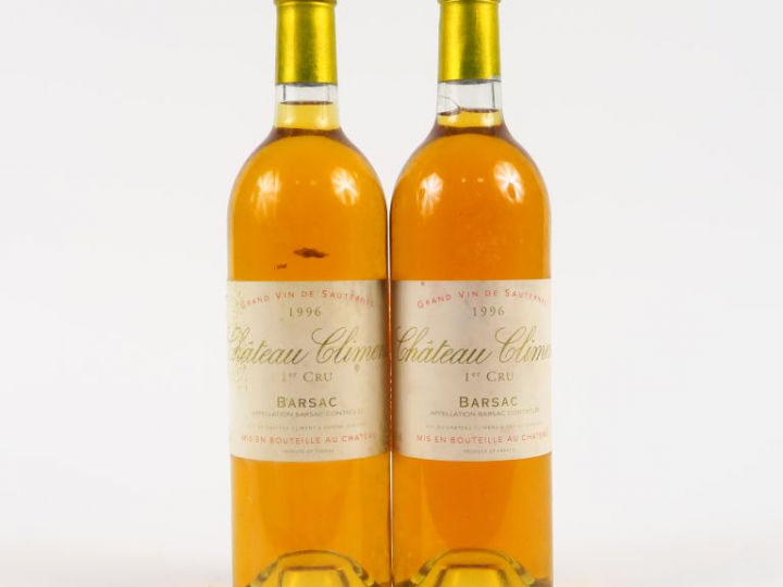 2 BOUTEILLES CHÂTEAU CLIMENS 1er CC SAUTERNES - 1996
