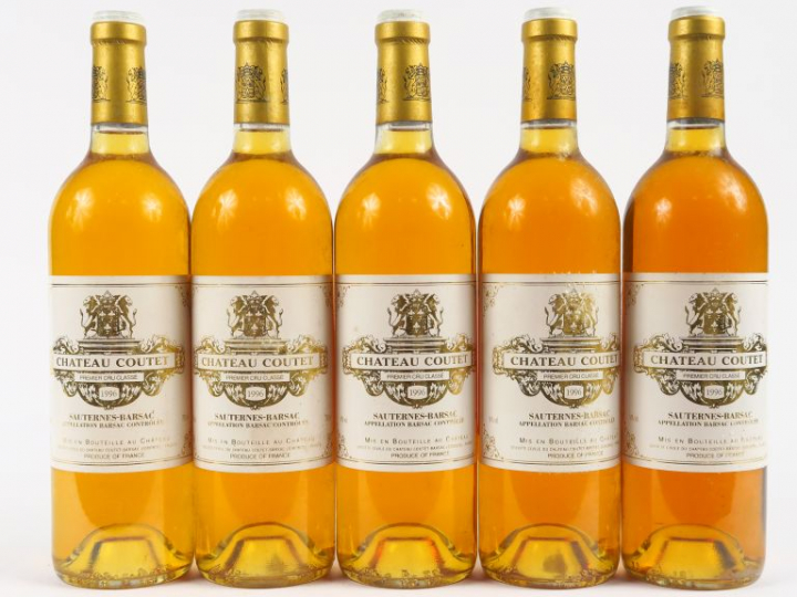 5 BOUTEILLES CHÂTEAU COUTET 1er CC SAUTERNES - 1996