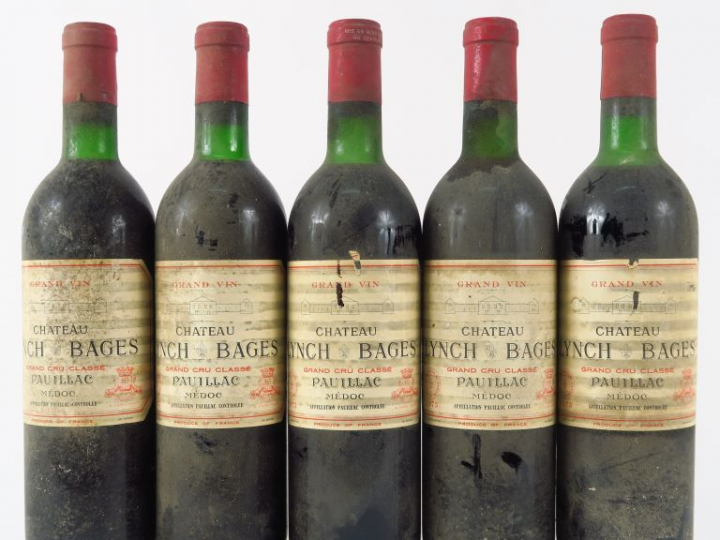 5 BOUTEILLES CHÂTEAU LYNCH BAGES GCC PAUILLAC - 1973 - 3 BG/1 HEP