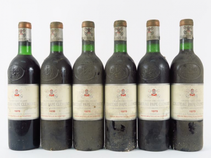 6 BOUTEILLES CHÂTEAU PAPE CLEMENT CC GRAVES - 1973 - BG