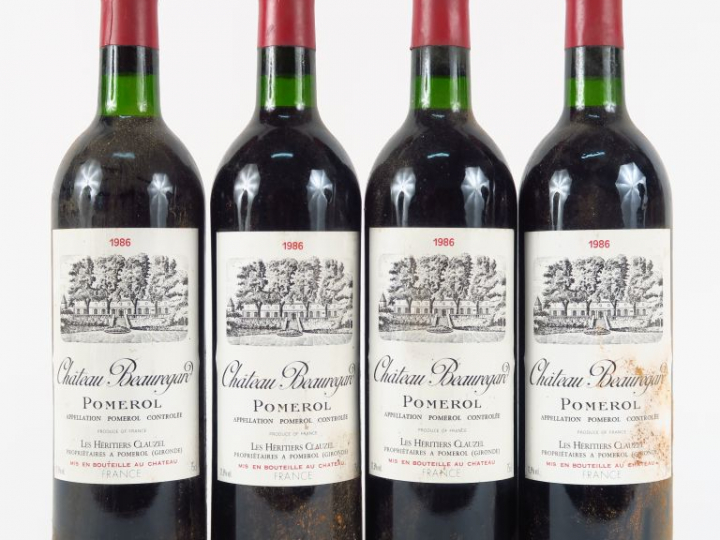 4 BOUTEILLES CHÂTEAU BEAUREGARD POMEROL - 1986 - BG