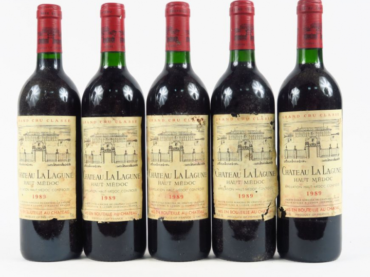 5 BOUTEILLES CHÂTEAU LA LAGUNE GCC HAUT MEDOC - 1989 - 3 BG/ELA