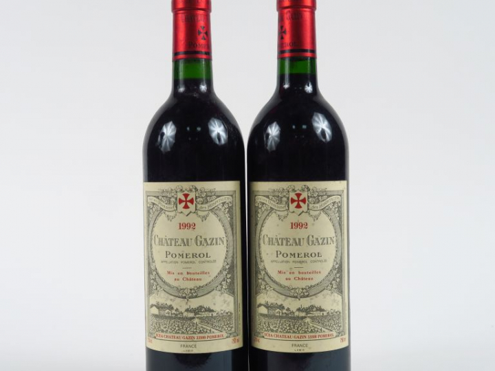 2 BOUTEILLES CHÂTEAU GAZIN POMEROL - 1992