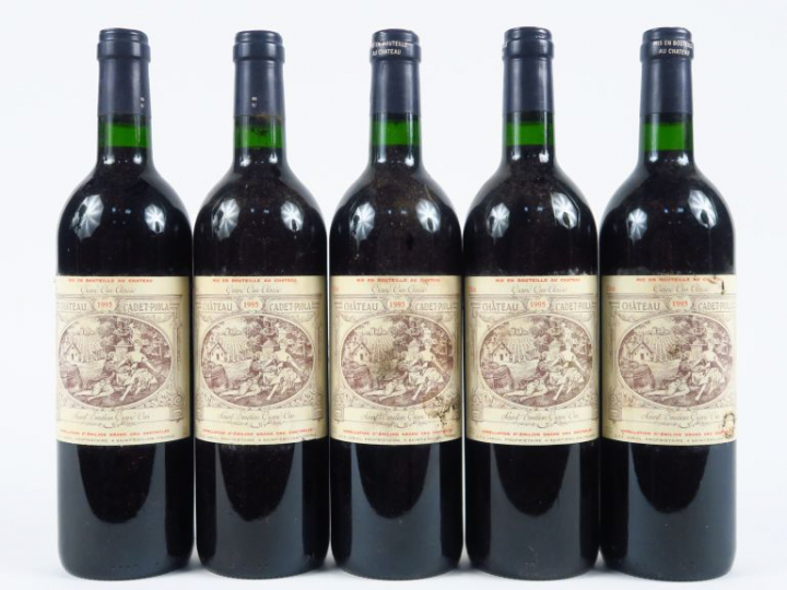 5 BOUTEILLES CHÂTEAU CADET PIOLA ST EMILION GC-1995