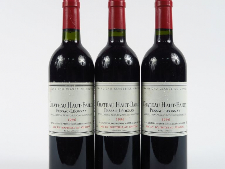3 BOUTEILLES CHÂTEAU HAUT BAILLY GCC GRAVES - 1996 - 1 BG