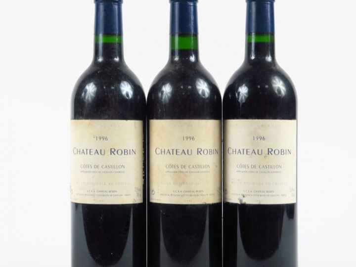 3 BOUTEILLES CHÂTEAU ROBIN CÔTES DE CASTILLON - 1996