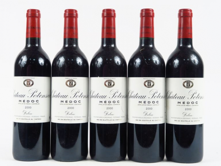 5 BOUTEILLES CHÂTEAU POTENSAC CB MEDOC - 2000