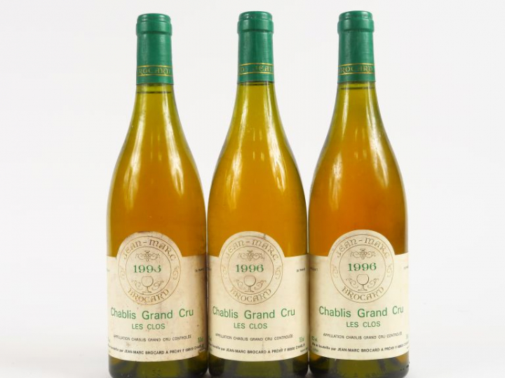 3 BOUTEILLES CHABLIS GC 'LES CLOS' J.M. BROCARD - 1996