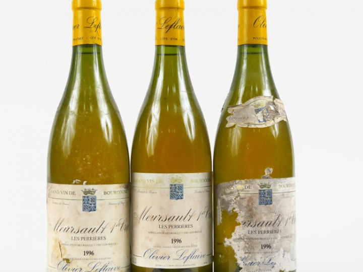 3 BOUTEILLES MEURSAULT 1er CRU 'LES PERRIERES' O. LEFLAIVE - 1996 - 2 