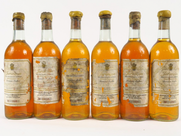 6 BOUTEILLES JURANCON DOMAINE GAILLOT - 1981 - BG/EA