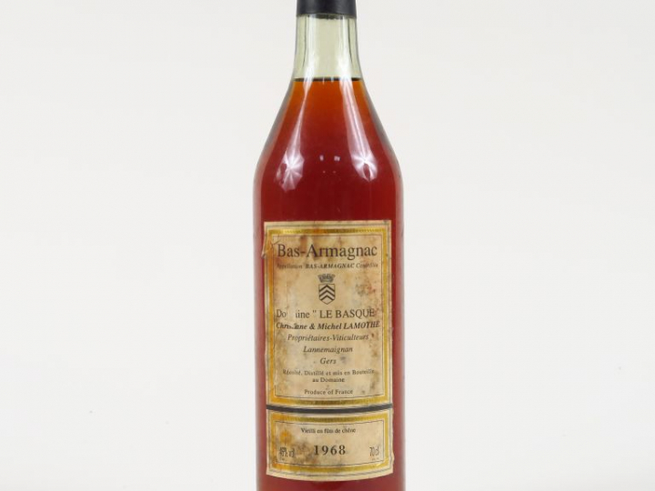 1 BOUTEILLE BAS ARMAGNAC DOMAINE LE BASQUE LAMOTHE 46° - 1968