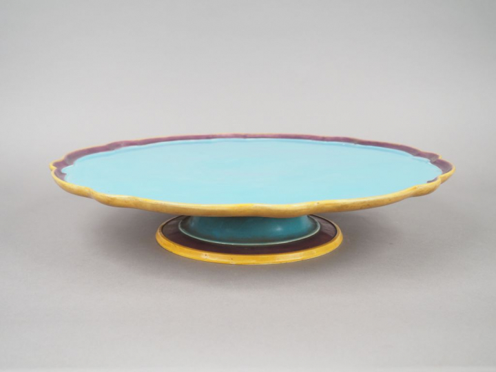 Centre de table Napoléon III en céramique de Minton, de couleur moutar