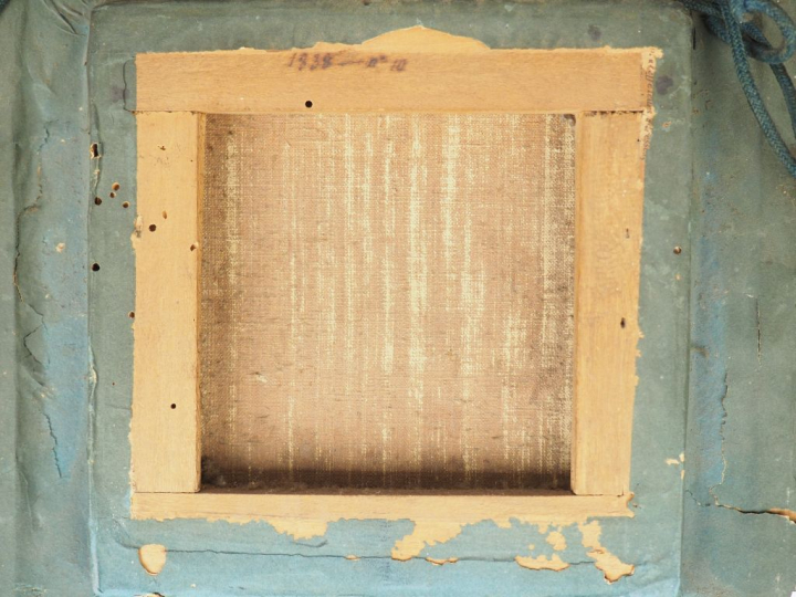 Ecole italienne XIXème "Portrait de jeune fille à la robe rouge". Huil