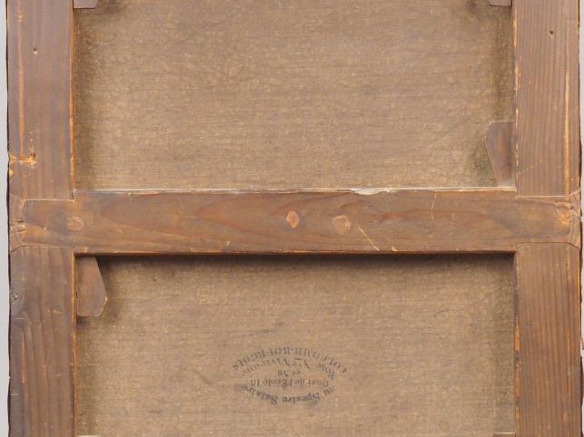 Ecole française XIXème "La présentation".  Huile sur toile. Dim. 55,5 