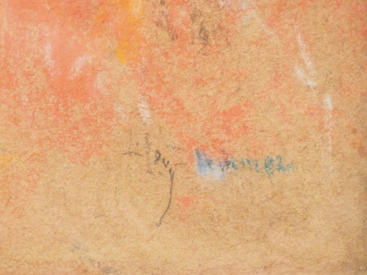 Ecole française vers 1920 "Portrait de Madame de Brimont" Pastel. Sign