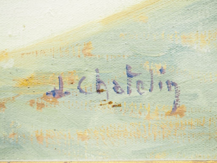 CHATELIN. "Martigues".  Huile sur toile, signée en bas à droite. Dim. 