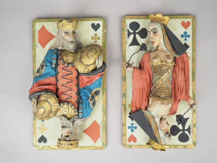 Danièle BERNADES. "Roi de carreau" et "Reine de trèfle" Paire de sujet