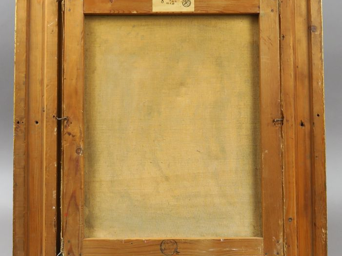 FONCIER. "Gitane au collier et au fichu". Huile sur toile, signée en b