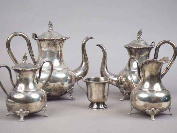 Service à thé et à café quatre pièces en argent étranger 900 millièmes