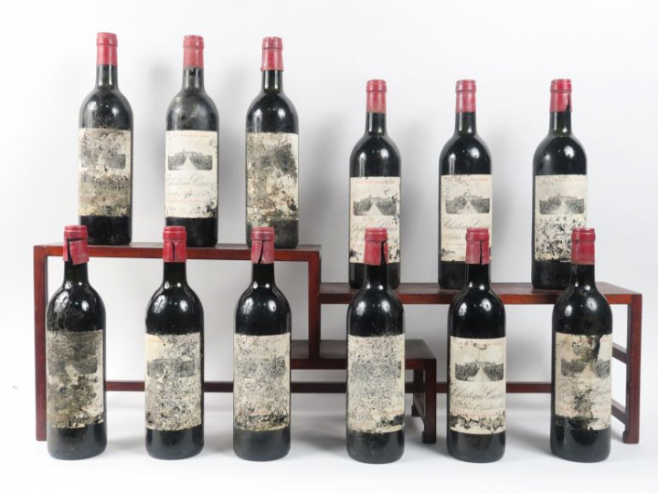 12 BOUTEILLES CHÂTEAU CANON 1er GCC ST EMILION - 1978 - De BG à LB/EA/