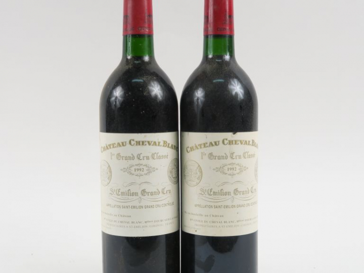 2 BOUTEILLES CHÂTEAU CHEVAL BLANC 1er GCC ST EMILION - 1992 - BG
