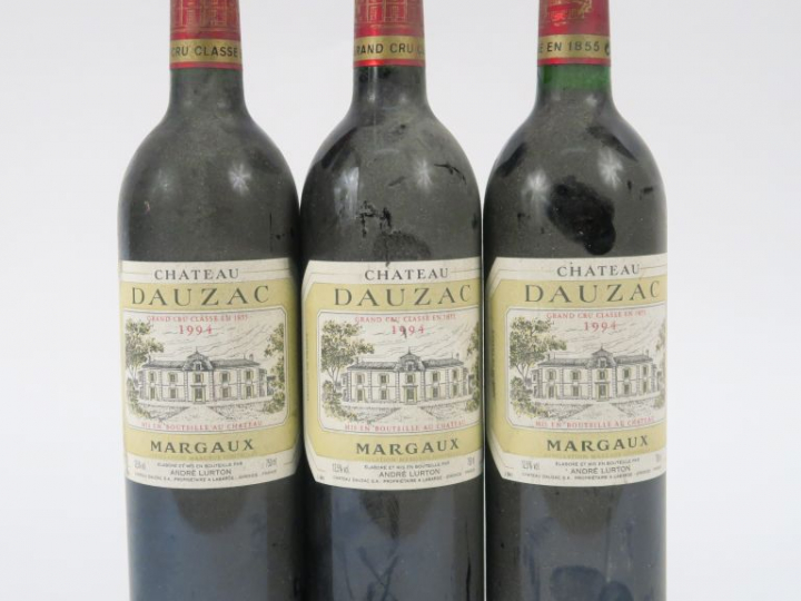3 BOUTEILLES CHÂTEAU DAUZAC GCC MARGAUX - 1994