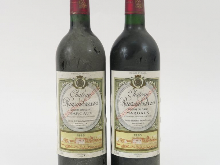 2 BOUTEILLES CHÂTEAU RAUZAN GASSIES GCC MARGAUX - 1995
